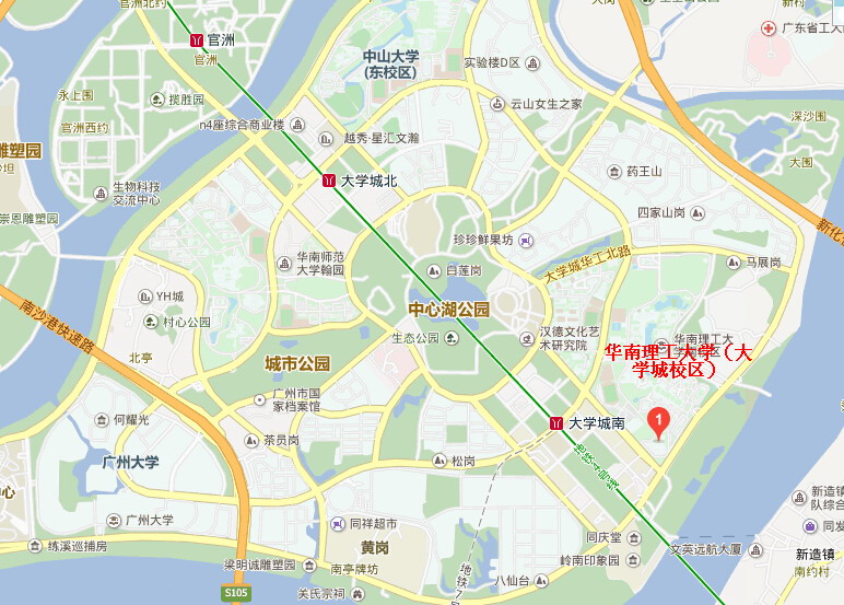 2017广州市考华南理工大学（大学城校区）考场地图及乘车路线
