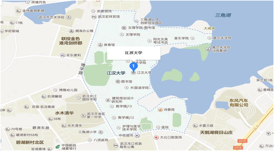 2018武汉事业单位招聘考试考点地图:江汉大学