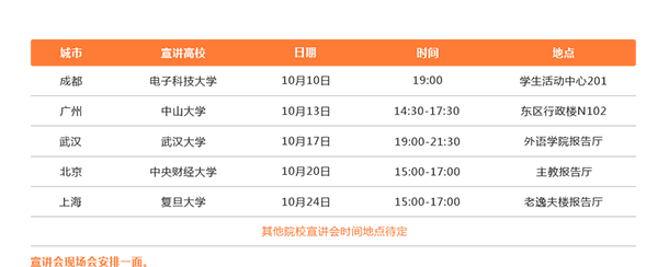 中國平安公司宣講行程